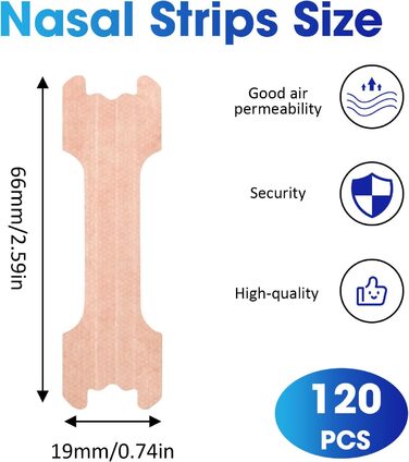Пластирі для носа від хропіння, 120 шт. , Пластирі для носа для кращого дихання, Смужки для носа для сну проти хропіння, Краще дихання при закладеному носі, Смужки для носа жовті