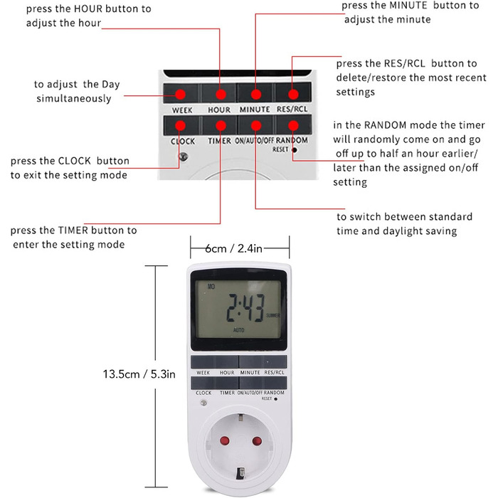 Інтелектуальна розетка електронного таймера, енергозберігаюча конструкція, розетка синхронізації живлення, вогнестійкість, режими зворотного відліку та вимкнення з інтелектуальною розеткою для
