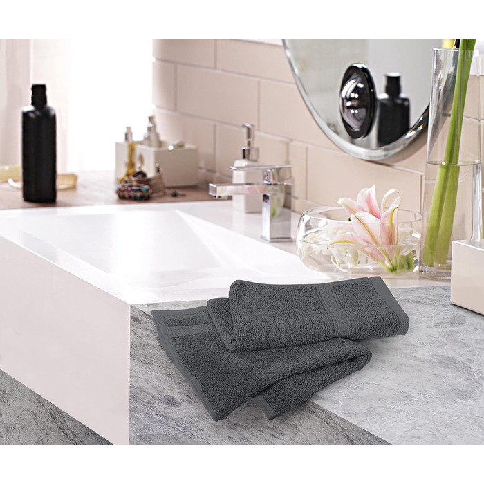 Набір бавовняних рушників - 100 бавовна ультра м'який і дуже абсорбуючий, 471 см - Упаковка з 6 шт. (сірий)