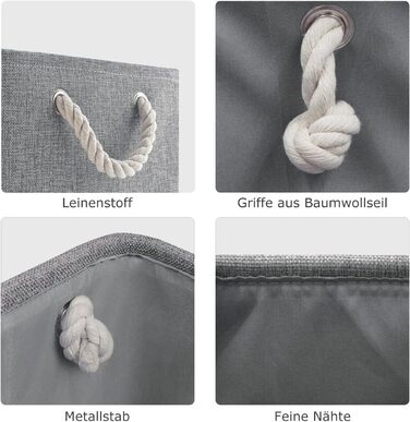 Тканиновий кошик для зберігання Mangata для шафи, різні розміри та кольори, полиці-кошики, коробка для зберігання, 4 шт. (сірий, великий) сірий L-4 шт.