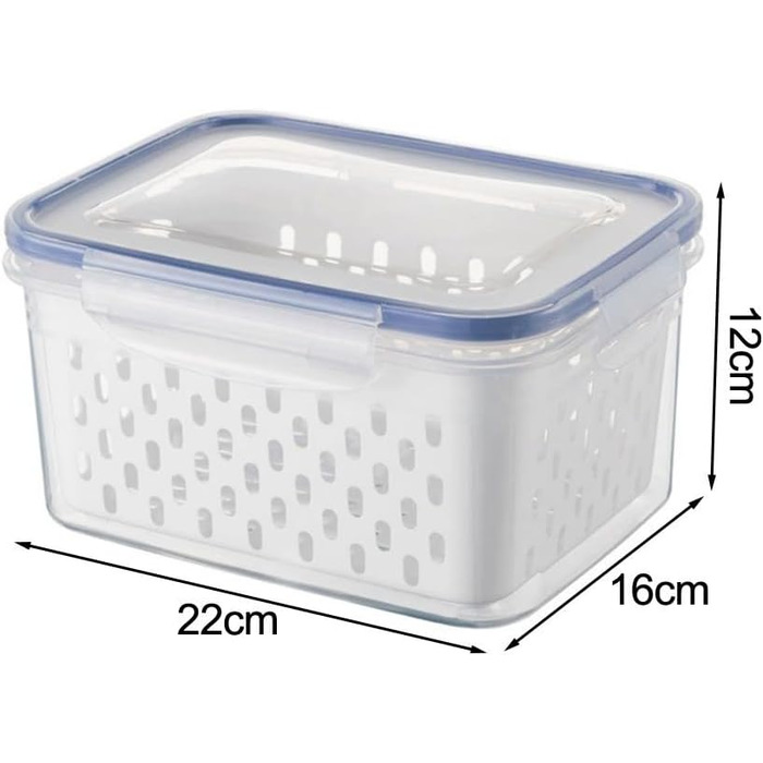 Герметичний контейнер для зберігання продуктів з вбудованим друшляком, SML ідеальний вибір для кухні