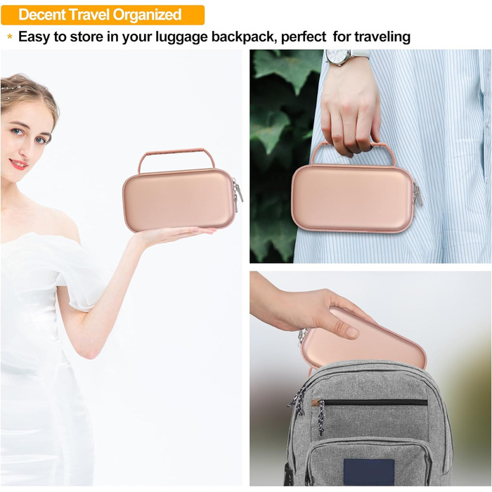 Чохол для портативного ручного інгалятора-небулайзера для дорослих і дітей, дорожній чохол для розпірки астматичного інгалятора, тримач для ручного інгалятора-небулайзера, рожеве золото