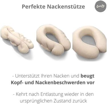 Подушка для шиї із застібкою-кнопкою Підтримка шиї Ролик для шиї Дорожна подушка Наповнювач з піни з ефектом пам&39яті Можна прати - Знімний чохол Сірий