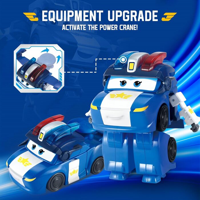 Літак-трансформер Super Wings Supercharged Lucie, фігурка для дітей заввишки приблизно 12,7 см, фігурка літачка та робота для хлопчиків та дівчаток від 3 років, 5 дюймів