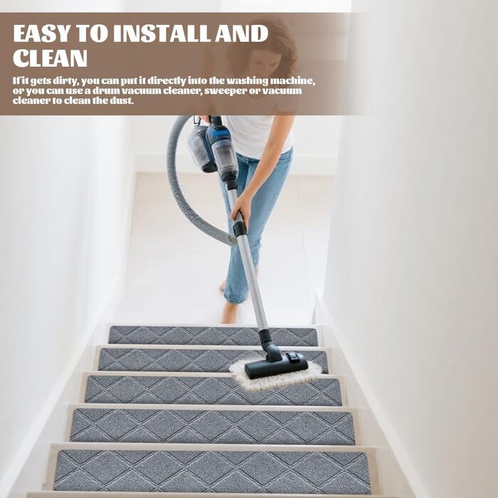 Килимки для сходів, протиковзкі, 15 шт. , килимки для сходів всередині приміщень, нековзкі, самоклеючі килимки для сходів 55x19 см, для дерев&39яних та мармурових сходів, протиковзкий килимок для дітей, людей похилого віку та домашніх тварин (B)