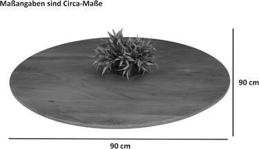 Кругла стільниця SAM Brasilia 90 x 90 см Масив акації Колір горіх Швейцарський край Легка в догляді дерев&39яна стільниця своїми руками Підходить для обідніх/барних столів/кухонь 90 x 90 см кольору горіха