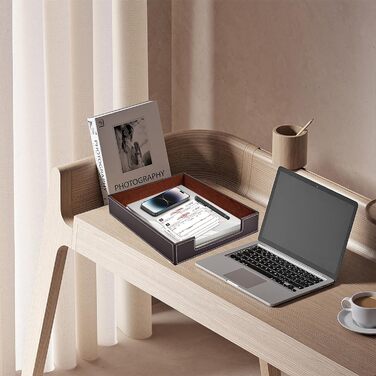 Шкіряний лоток для листів, канцелярське приладдя, органайзер для канцелярського приладдя, журналів, ювелірних виробів, косметики, розкішний тримач для листів та багатоцільова коробка для зберігання, штабелюється, для офісу, кави