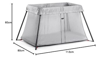 Дорожнє ліжечко BabyBjrn Light, сріблясте