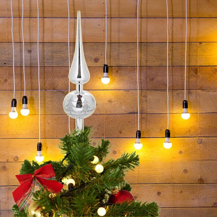 Срібна верхівка для ялинки KATELUO