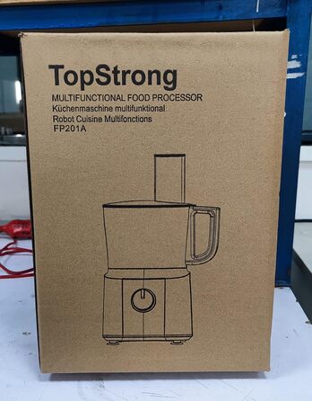 Кухонний комбайн TopStrong, подрібнювач кухонного комбайна 800 Вт, кухонний комбайн 2 л, мультиподрібнювач, компактний кухонний комбайн з 3 ріжучими дисками, подрібнювач, тістомісильна машина для збивання, вінчик чорний і сріблястий