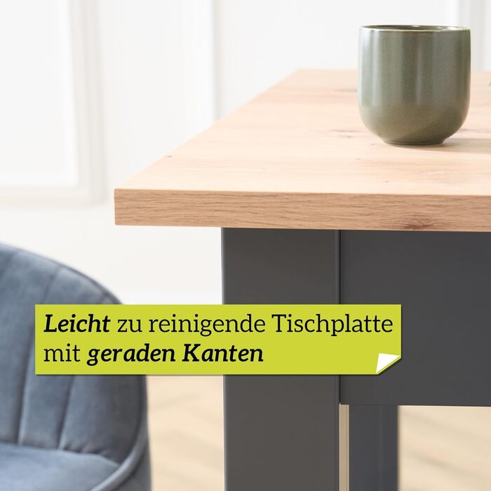 Елегантний обідній стіл 80x80 см, сучковатий дуб, кухонний стіл розсувний до 120 см, обідній стіл з дерев&39яного композиту, включаючи розсувну стільницю, сучасний стіл до 6 осіб, сучковатий дуб, розсувний прямокутний 80x80 см