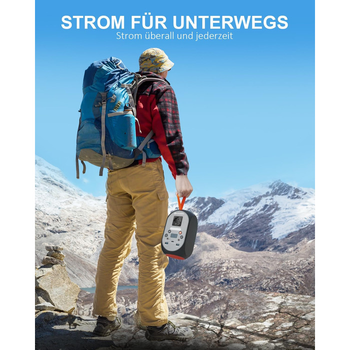 Портативна електростанція ELECAENTA з акумулятором LiFePO4 потужністю 99 Втгод, сонячним генератором 120 Вт та резервним акумулятором PD 30 Вт/AC/DC для подорожей, кемпінгу на природі та надзвичайних ситуацій SG120