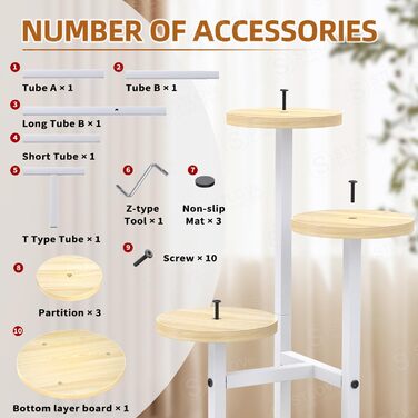 Полиця для рослин, підставка для квітів, 3-рівнева полиця для квітів, підставка для рослин, квіткові сходи для кута кімнати, вітальні, балкона, тераси, вікна, саду, двору, висота 53,5 см - металева біла, 3 яруси білого кольору