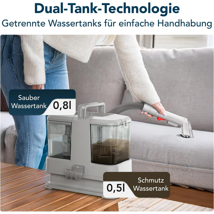 Засіб для чищення мяких меблів та пилосос для вологого прибирання Компактний засіб для чищення килимів та текстилю Засіб для чищення килимів, мяких меблів, автомобільних сидінь та диванів