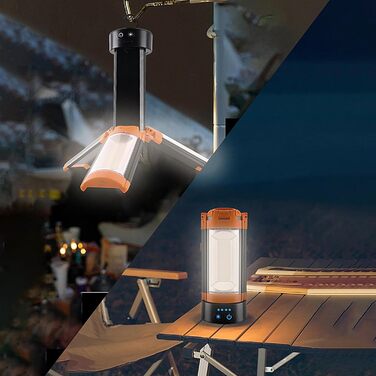 Ліхтар Generico Camping з кріпленням світлодіодний ліхтар-штатив Водонепроникний магнітний ліхтар з акумулятором 10 000 мАг, для роботи, штатив, з регульованою яскравістю та кріпленням для пікніків, походів