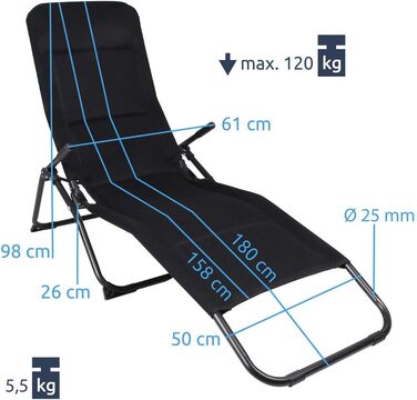 Ваш садовий шезлонг GEAR Lettino 3D, шезлонг для сауни з подушкою, шезлонг із швидковисихаючим 3D-сітчастим чохлом і чохлом для за