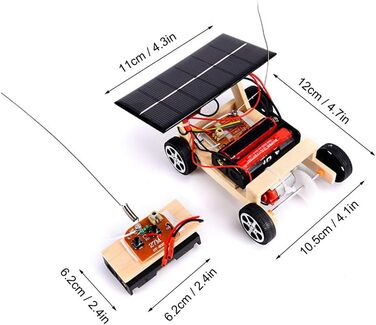 Саморобний сонячний автомобіль з дистанційним керуванням, освітня бездротова іграшка з дистанційним керуванням Дитяча сонячна машина з набором сонячних іграшок