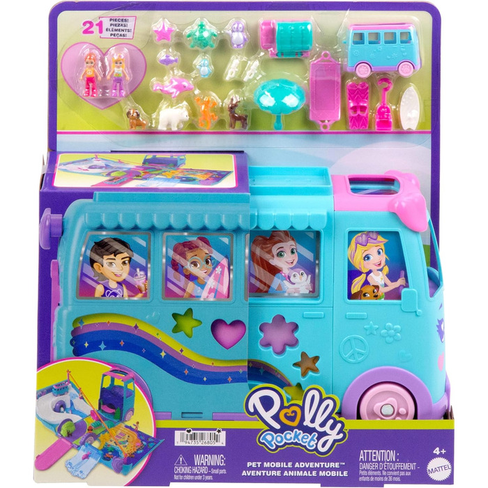 Ігровий набір Polly Pocket Пригоди з домашніми улюбленцями кемпер-трансформер