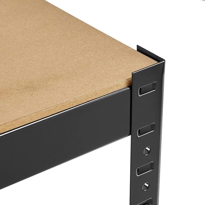 Стелаж для зберігання Yaheetech, безболтові стелажі, 180 x 90 x 45 см, 5 полиць, міцні стелажі, система підвальних стелажів з порошковим покриттям, вантажопідйомність 1325 кг, чорний, 180 x 90 x 45 см