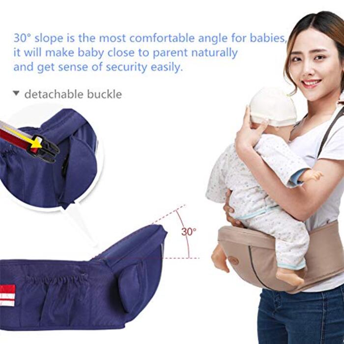Ергономічна люлька-переноска з плечовим ременем, кріслом на талії для перенесення малюків, мала вага та економія праці