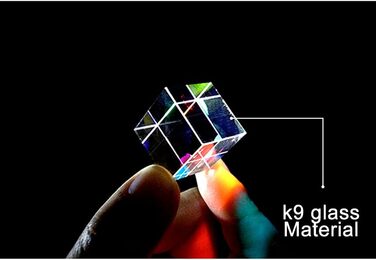 Трикутна призма з оптичного скла MIFANI, кубічна призма з оптичного скла, дисперсійна призма RGB для фізики та декорування, 4 розміри на вибір, 4 x 4 x 4 см, 45 x 45 x 45 мм (розмір 50x50x40 мм)