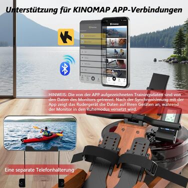 Тестова версія 2026 Водний веслувальний тренажер Wenoker для домашнього використання, дерев&39яний, складний, зручне сидіння, Bluetooth-дисплей, подвійні ковзні рейки, максимальне навантаження 150 кг, натуральний дуб