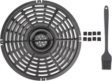 Змінна сковорода-гриль для фритюрниці, кругла, термостійка, з антипригарним покриттям, для фритюрниці, полиця, кошик, пластина для гриля, деко для хрустких продуктів, запасна частина Аксесуари для (22 см)