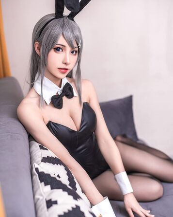 Костюм Жінки Bunny Senpai Косплей Мей Сакурадзіма Костюм Боді XXL Чорний