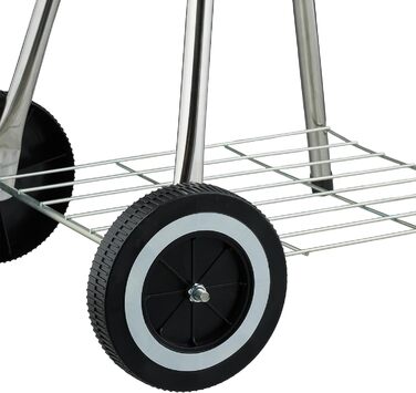 Вугільний гриль-куля, діаметр 44 см, решітка для грилю, гриль-куля з попільником, вугільний гриль на колесах, BBQ, чорний