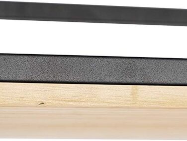 Промисловий I Вінтажний I Промисловий I Вінтажний I Підвісний світильник I Підвісний світильник чорного кольору з деревом, 5 ламп - Полиця I Вітальня I Спальня - Прямокутний I Довгастий - Сумісний зі світлодіодами