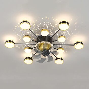 Вт світлодіодний стельовий світильник з регулюванням яскравості, стельовий вентилятор зі світлодіодним підсвічуванням, регульовано