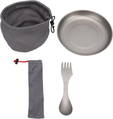Набір посуду для кемпінгу Ti, багаторазовий, компактний, для мандрівників, активного відпочинку, туристів, тарілок для пікніка