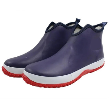 Чоловіче гумове взуття, гумове взуття для чоловіків, повсякденні гумові чоботи, водонепроникні робочі чоботи, гумові чоботи на платформі, сині, розмір 46 EU