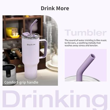 Пляшка для пиття Blackube 1200 мл з кришкою та соломинкою, чашка з кришкою та соломинкою, герметична, велика металева пляшка для п