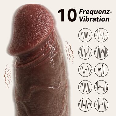 Реалістичний вібратор-фалоімітатор для жінок, електричний анальний фалоімітатор з вібрацією з 10 режимами вібрації та 7 поштовхами, секс-іграшка для жінок та чоловіків з підігрівом, XXL фалоімітатор вібратор G-точка, 30