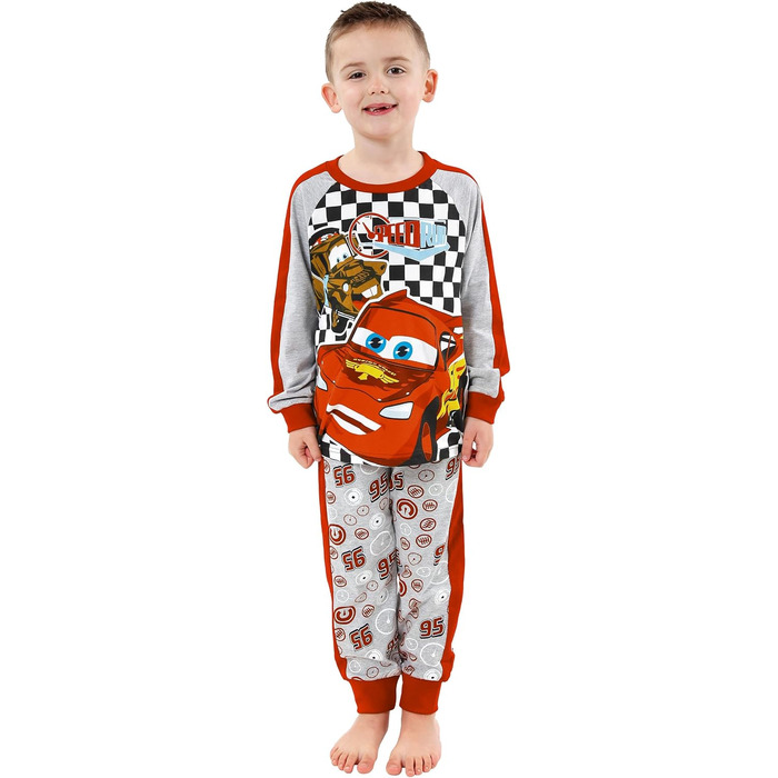 Піжами Disney Cars Піжами Блискавка МакКвін для хлопчиків Довгі піжами для дітей 3-4 років, різнокольорові