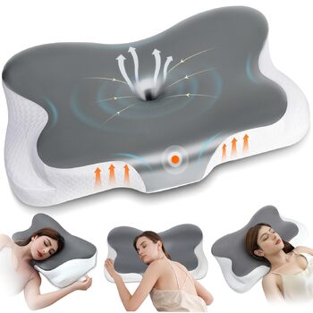 Подушка для шиї Fwoueot, подушка з піни з ефектом пам&39яті, подушка для підтримки шиї, ергономічна подушка, для сну на боці, спині та животі, сіра