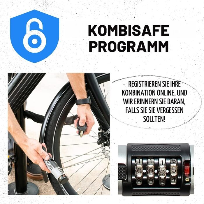Велосипедний замок U-подібний Kryptonite Combo Standard 12 мм з кодовим замком, протиугінний для велосипедів та скутерів