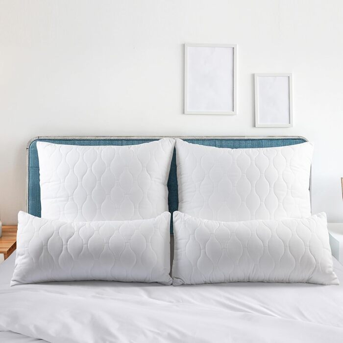 Подушка для постільної білизни Utopia 80x80 см (комплект з 2 шт.), стьобана подушка для ліжка та як декоративна подушка, наповнювач подушки, подушка для дивана, декоративна подушка для дивана (біла) 80 x 80 см (комплект з 2 шт.)