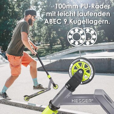 Керований на 360 Міцний веселий самокат трюковий самокат з кульковими підшипниками ABEC 9, 100 мм PU колесами, самокат-кік самокат