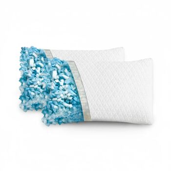 Подушки EGO Home 40x80 см, комплект з 2 шт. з подрібненою піною з ефектом пам&39яті, подушки для шиї для сну на спині та животі, подушки з піни з ефектом пам&39яті 80x40 см, 2 подушки для сну на боці з чохлами, що праються, 40x80 см - 2 шт.