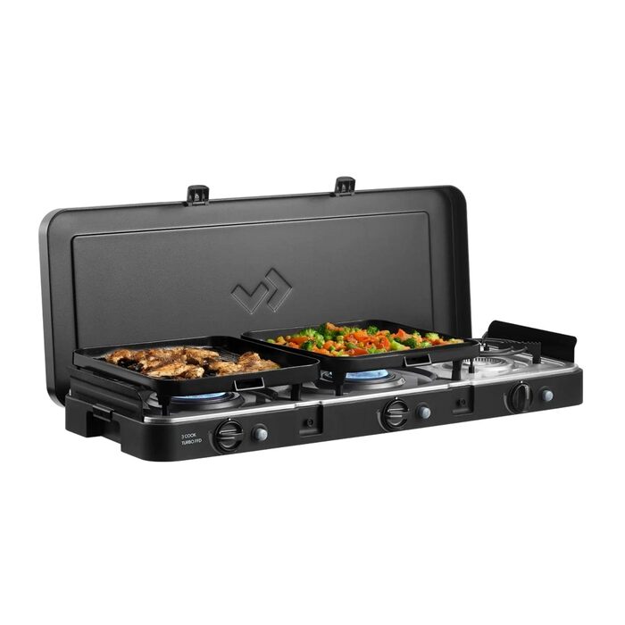 Гриль - Портативні грилі - Поверхня для приготування їжі з нержавіючої сталі - У комплекті захисний чохол - Кемпінг - Обов&39язкові речі для барбекю 3 Cook Turbo FFD 50mBar, 3 Cook Turbo FFD Deluxe - 50mBar -