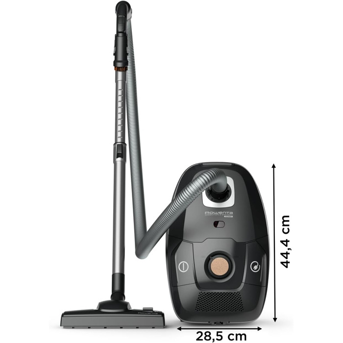 Пилосос з мішком 400 Вт 4,5 л мішок для пилу 99,98 HEPA-фільтрація 12 м радіус дії компактний дизайн вкл. аксесуари чорний Будинок