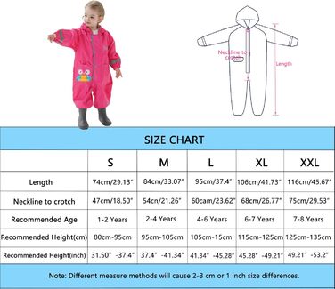 Повітропроникний водонепроникний дощовик для дітей, дівчаток та хлопчиків, з капюшоном, легкий цільний дощовик, пончо для активного відпочинку на природі з прозорими полями, розширений комбінезон, дощовики, 1-8 років, 2-4 роки, рожево-червоний, колір сови