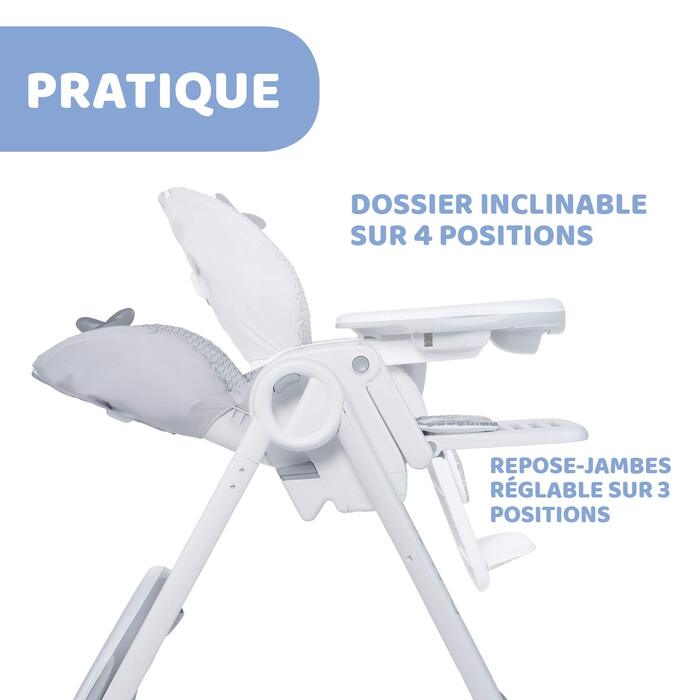 Дитячий стільчик для годування від народження до 3 років (15 кг), регульований стільчик з 4 колесами, функцією нахилу та компактни