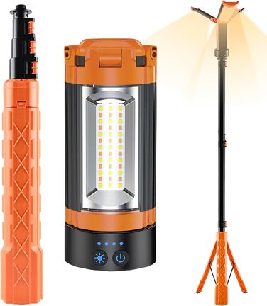 Ліхтар для кемпінгу з підставкою - штативна лампа з ABS-пластику, світлодіодне світло з регульованою яскравістю, водонепроникний робочий ліхтар, легкий кемпінговий освітлювальний пристрій Ідеально підходить для пригод на свіжому повітрі