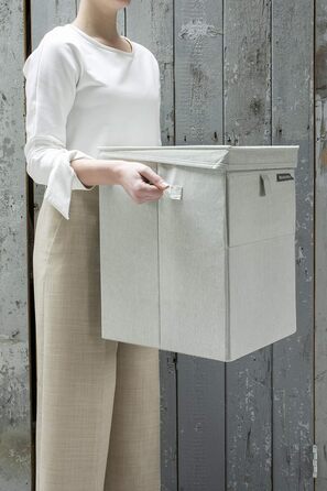 Кошик для білизни, який можна штабелювати Легко наповнювати та спорожняти Велика місткість Швидко складається Легкі та міцні ручки Зелений 35 л 37,0 x 44,5 x 32,0 см