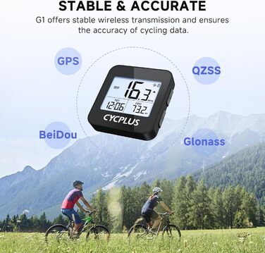 Велокомп'ютер CYCPLUS G1 GPS, Оновлений, IPX6, Пластик/Електроніка, Чорний