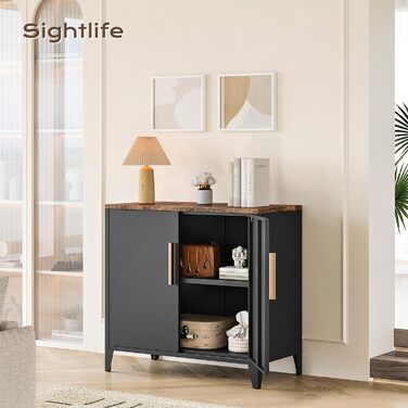 Металева шафа, шафа для зберігання речей, металевий комод, сервант, кухонна шафа, балконна шафа, бічна шафа, садова шафа, шафа для документів, шафа для передпокою, регульована полиця, 40Г x 80Ш x 76В см