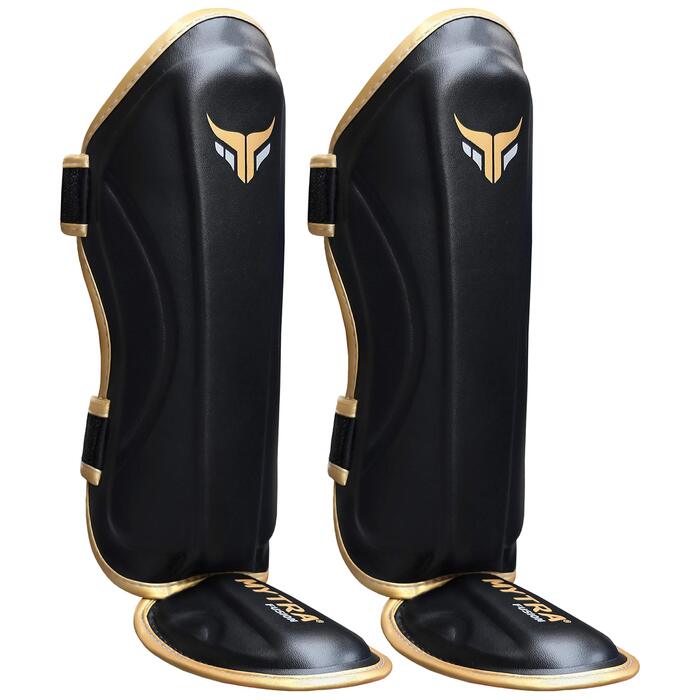 Дитячі щитки для гомілок Mytra Fusion для кікбоксингу, накладки на гомілки для ММА, муай-тай, бойових мистецтв, кікбоксингу, тренувань, чорні XS